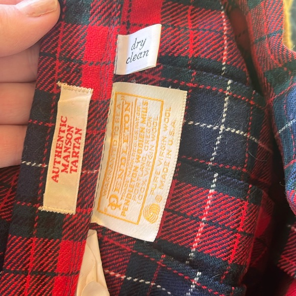 vintage wool plaid Pendleton long skirted black Ladies - Picture 2 of 11